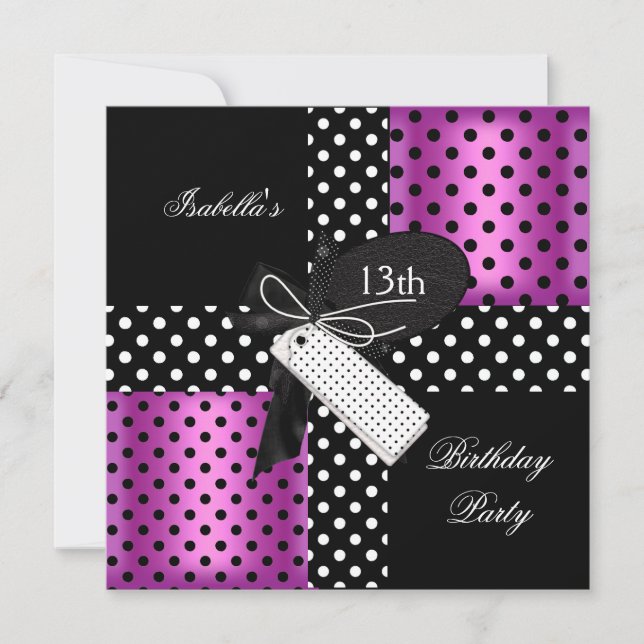 13:e Födelsedagsfesten tonåringar Inbjudningar (Framsida)