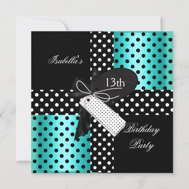 13:e Födelsedagsfesten tonåringar Inbjudningar (Framsida)