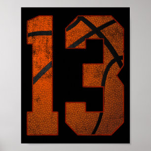 13:e Födelsedagsfesten Tretton 13 år gamla basketb Poster