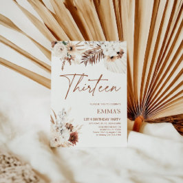 13:e födelsedagsinbjudan Boho Pampas Inbjudningar