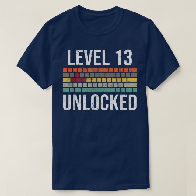 13:e födelsedagskalender för pojkar på nivå 13 til t shirt (Design framsida)
