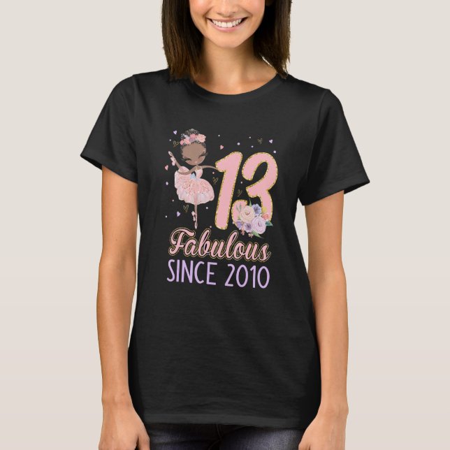 13:e födelsedagskalkens barndagskläder Ballerina D T Shirt (Framsida)