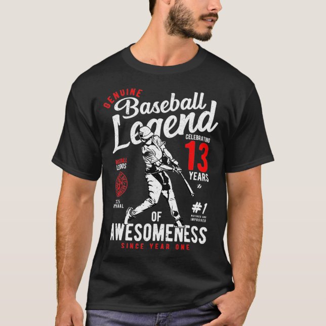 13:e födelsedagskalkens Gift Baseball Legend 13 år T Shirt (Framsida)