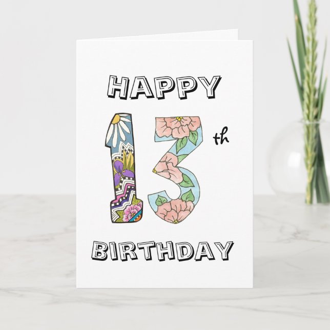 13:e födelsedagskort kort (Framsida)