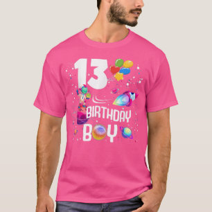 13:e födelsedagspojken Astronaut Space 13 år gamma T Shirt