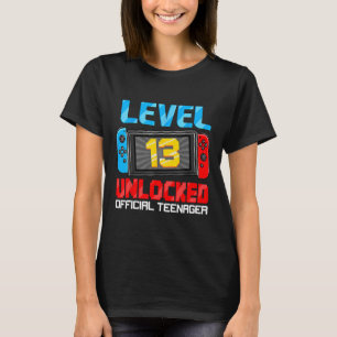 13:e födelsedagsspelsnivå 13 Olåst Officiell Tonår T Shirt