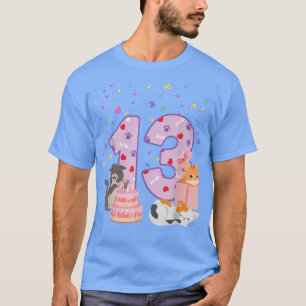 13:e födelsedagstjudet Söta kattkläder 13 år gamma T Shirt