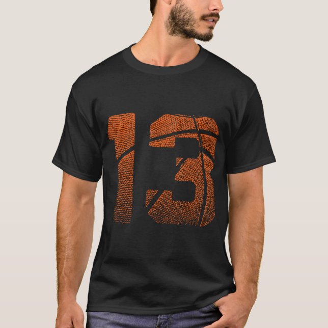 13:e födelsedagstorgen Basketball Player 13 T Shirt (Framsida)