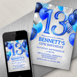 13:e inbjudan att Tonåring Boy Blue Birthday
