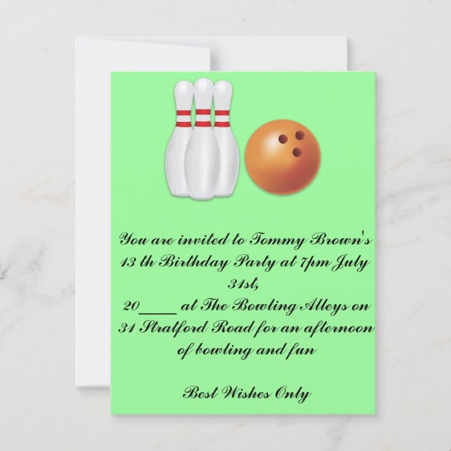 13:e inbjudan till födelsedagspartiet (Framsida)