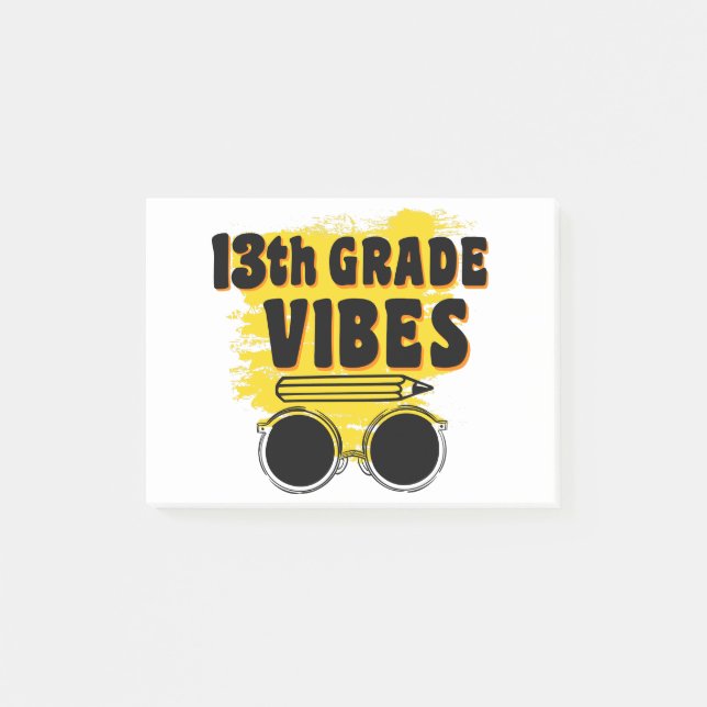 13:e klassens vibbar t-shirt tillbaka till skolan  post-it block (Framsida)