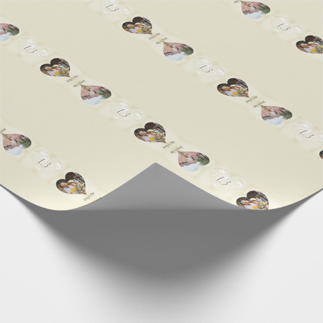 13:e Snöre-liknande 2 foton Heart ramar Presentpapper (Hörn)