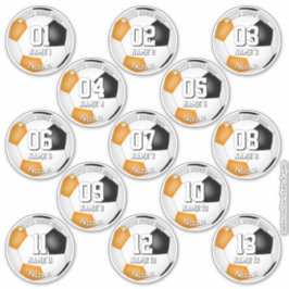 13 fotbollsspelare orange team färg klistermärken