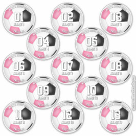 13 fotbollsspelare rosa team färg klistermärken