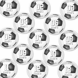 13 fotbollsspelare var för sig personlig klistermärken
