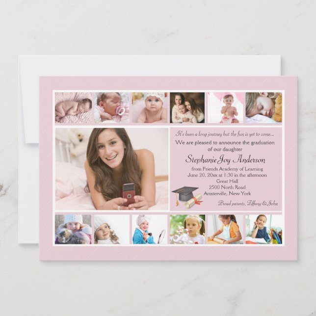 13 Foto Studenten Collage (Anpassningsbar) Inbjudningar (Framsida)