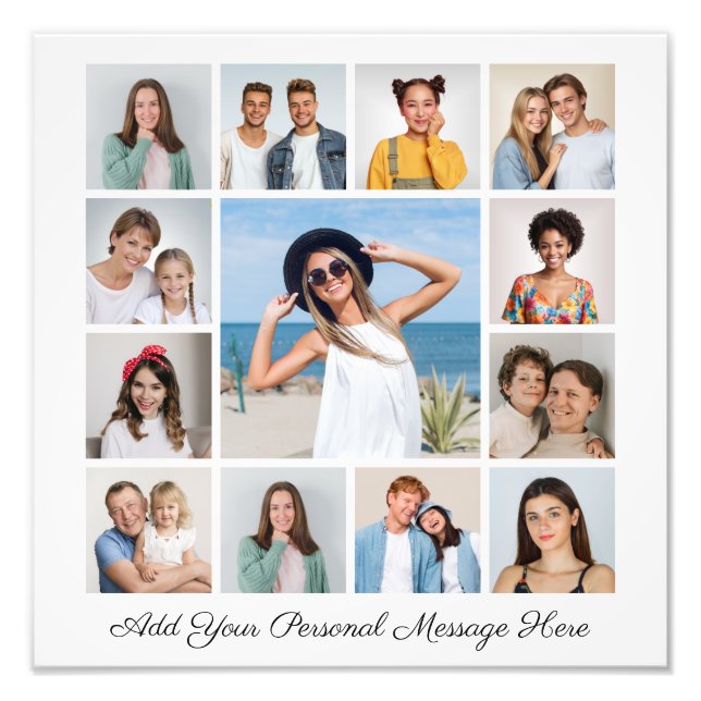 13 Fotokollage Lägg till en Hälsning-fotoutvidgnin Fototryck (Framsidan)