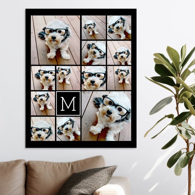 13 Fotokollage Monogram svart - Kan redigera Färg Canvastryck (Skapare uppladdad)
