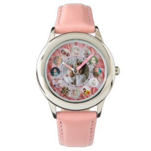 13 Fotokollage rosy Personlig Namn Armbandsur