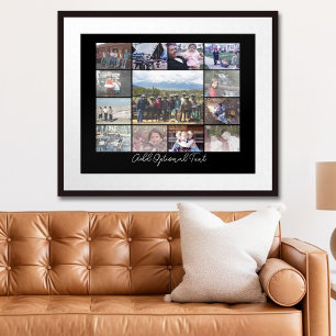 13 Fotokollage Valfri text - CAN Redigera svart Poster