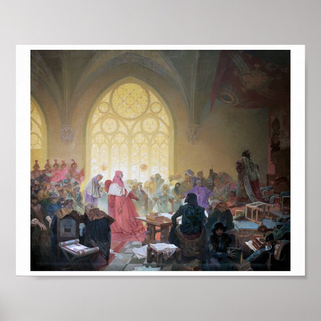 #13 Hussite Kung Jiri of Podebrady, Mucha Poster (Framsidan)
