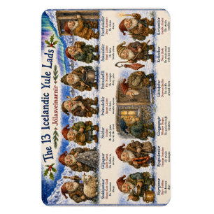 13 isländska jul tomten julen reykjavik magnet