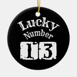 13 - Lucky Number 13 Tur Julgransprydnad Keramik