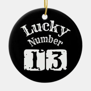 13 - Lucky Number 13 Tur Julgransprydnad Keramik
