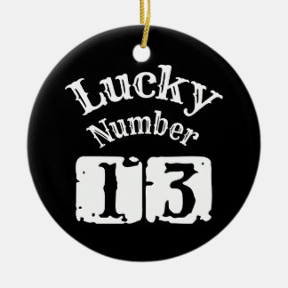13 - Lucky Number 13 Tur Julgransprydnad Keramik