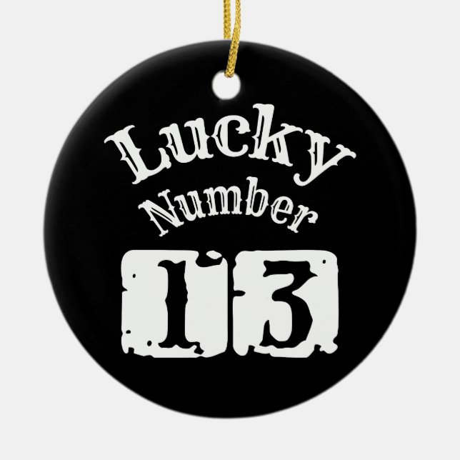 13 - Lucky Number 13 Tur Julgransprydnad Keramik (Framsidan)