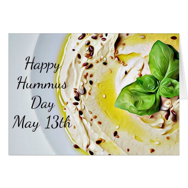 13 maj är Hummus Day Recipe Card Hälsningskort (Framsidan Horizontal)