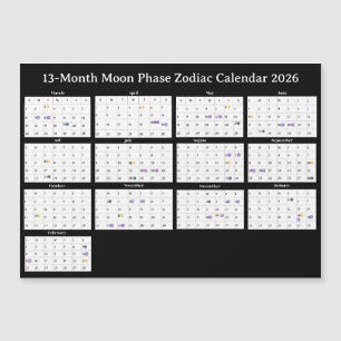 13-månaders månfas zodiakus 2026 kalender