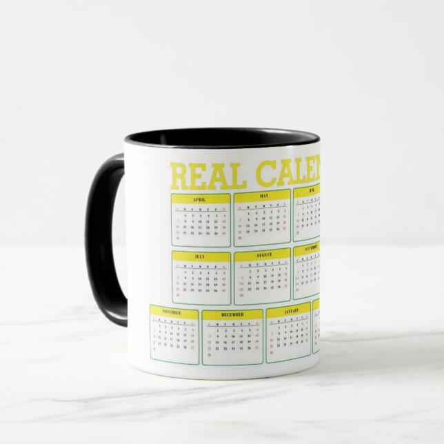13 month real fixed calendar mugg (Framsida vänster)