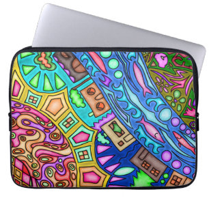 13' neoprenelaptop sleeve med abstrakt konstverk
