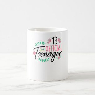 13 Officiell Tonåring Girls Birthday Gift Kaffemugg