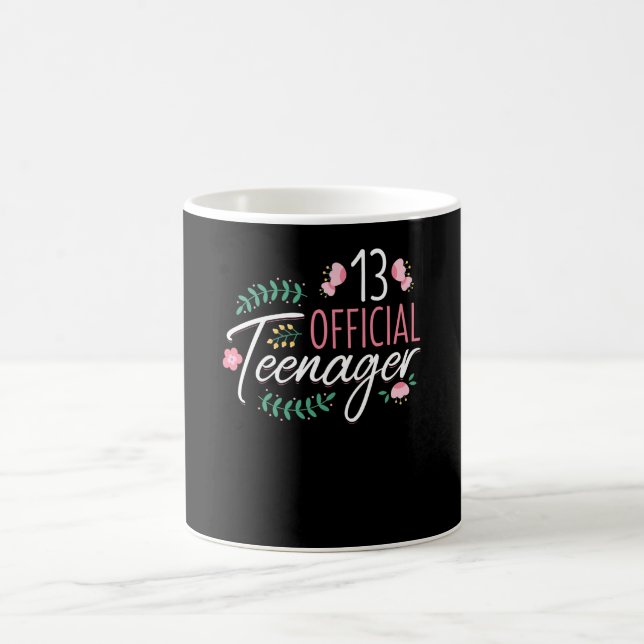 13 Officiell Tonåring Girls Birthday Gift Kaffemugg (Center)