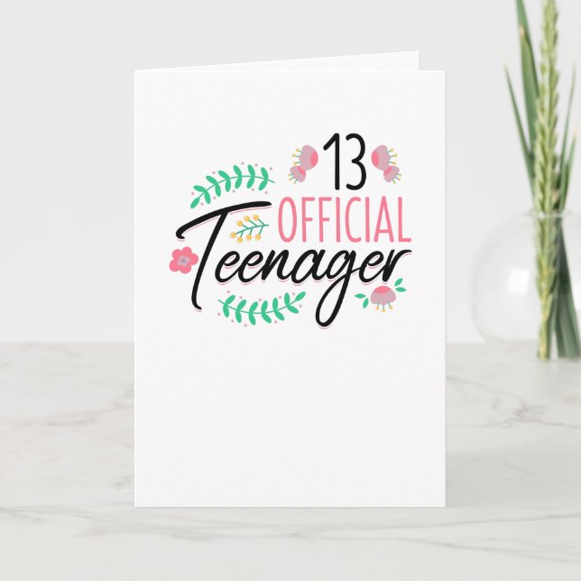 13 Officiell Tonåring Girls Birthday Gift Kort (Framsida)