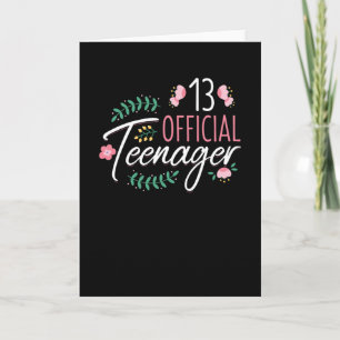 13 Officiell Tonåring Girls Birthday Gift Kort