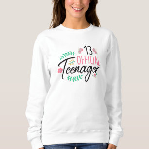 13 Officiell Tonåring Girls Birthday Gift T Shirt