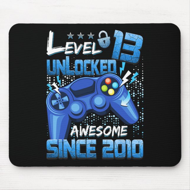 13 Olåst Fantastisk 2010 Boy Video Game 13th Birth Musmatta (Framsidan)