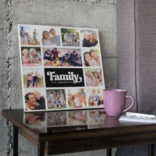 13 Photos Collage Family Monogram Canvastryck