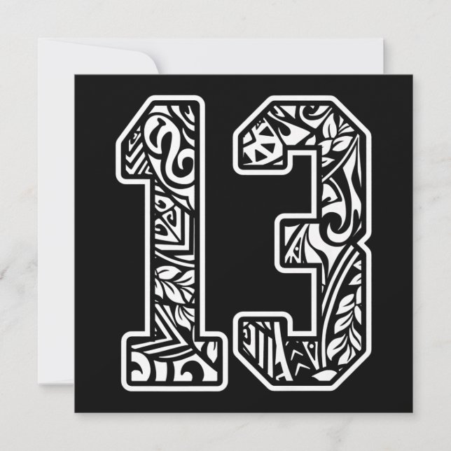 13 Polynesisk tatuering nummer 13 Sportfantasters  Julkort (Framsida)