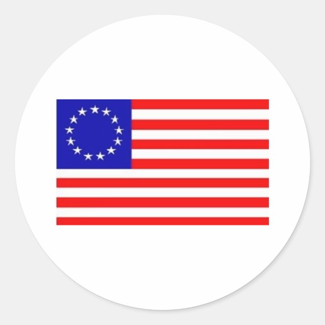 13 STAR AMERICAN FLAGGA RUNT KLISTERMÄRKE (Framsida)