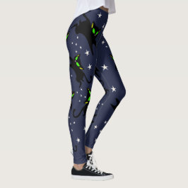 13 Svartvit Kattunge-tinkle - natttid Leggings