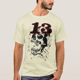 13 tattoo tete de mort numero crane malheur t shirt