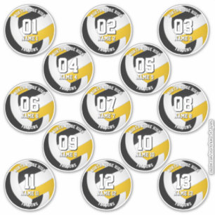 13 team-atleter black gold volleybollklubb färger klistermärken