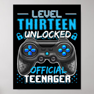 13 Upplåst tonerbildsspel för tonåring 13:e Offici Poster