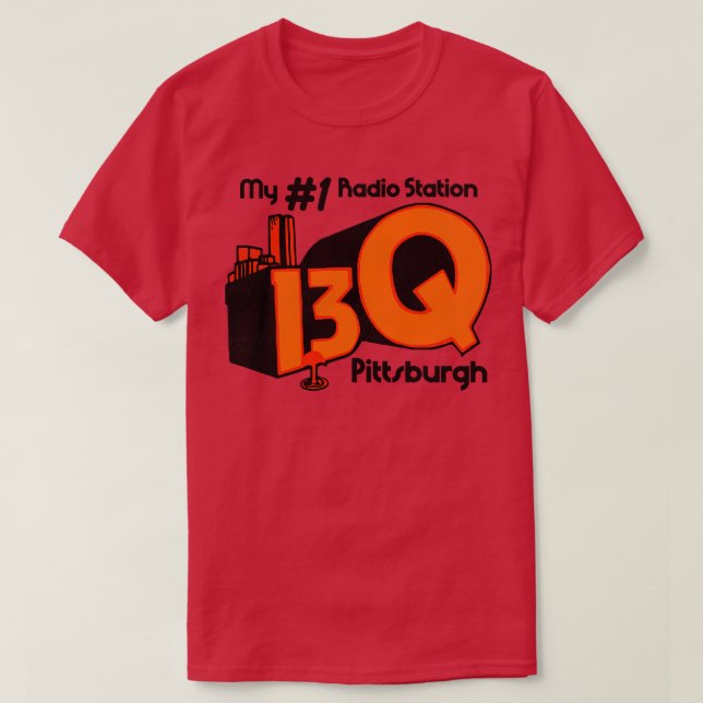13Q Pittsburgh Retro Defunct Radio Station T Shirt (Design framsida)