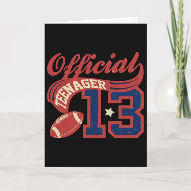 13th Birthday Boy Official Teenager 13 Yrs Old Foo Kort (Framsida)