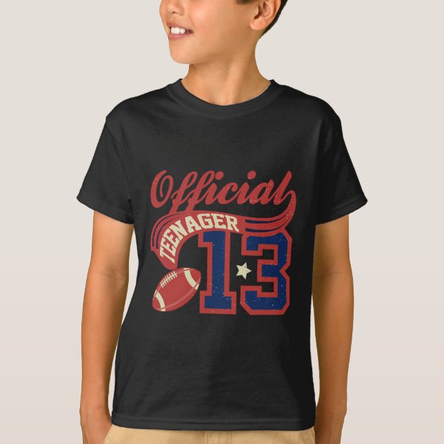 13th Birthday Boy Official Teenager 13 Yrs Old Foo T Shirt (Framsida)
